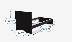 MALM Vysoký rám postele, černohnědá, 90x200 cm - 2