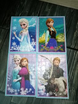 Puzzle 4v1 Disney Frozen + zdarma druhé Dino (chybí 1 dílek) - 2