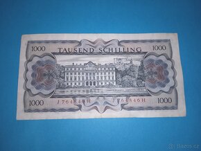 Bankovka RAKOUSKO - 1000 Schilling 1966 - 2