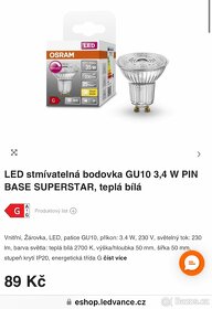 OSRAM LED stmívatelná bodovka GU10 3,4, teplá bílá - 2