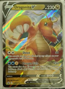 Pokémon DRAGONITE V SWSH154 Jumbo/Oversized karta  100% stav - 2