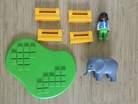 Playmobil 1 2 3 - ošetřovatelka se slonem v ohradě - 2