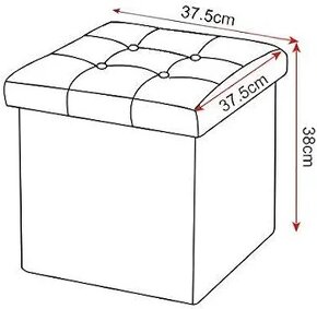 NOVÝ lněný taburet s úložným prostorem (06cm) - 2