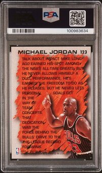 1996 FLEER #123 MICHAEL JORDAN BULLS HOF PSA 9 - 2