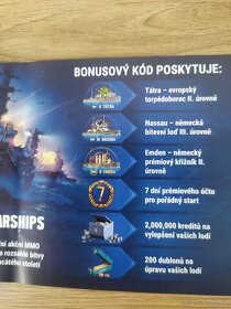 Bonusový kód do hry World of Warships v hodnotě 650,- - 2