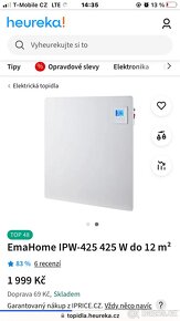 Infračervený topný panel IPW-425 / 425 W / - 2