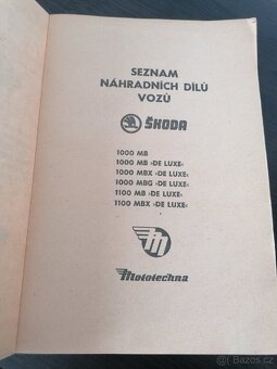 Škoda 1000MB SEZNAM NÁHRADNÍCH DÍLŮ - 2