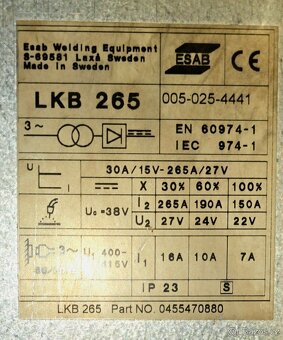 Svářečka CO2 LKB 265 ESAB - 2