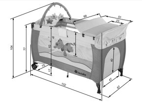 Dětská cestovní postýlka s pejskem - 2