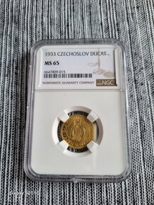 Zlatý Svatováclavský Dukát 1933, Certifikace NGC MS65  - 2