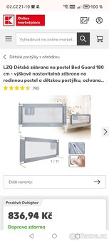 Dětská zábrana na postel bed Guard 200 cm 2 ks a 180 cm 1 ks - 2