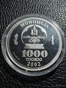 Stříbrná mince 1 oz Chinggis Khan r. 2002 RR - 2