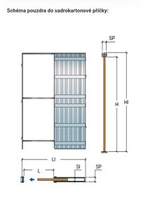 Stavební pouzdra do SDK pro dveře 80cm x195cm 3kusy - 2