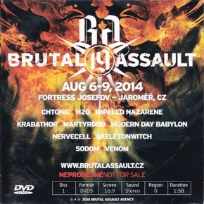 Nové DVD (papírová obálka) BRUTAL ASSAULT - vol. 19 (2014) - 2