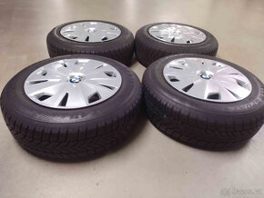 4ks orig BMW ráfky s poklicemi plus zimní pneu 195/65 R16 - 2