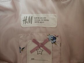 Dívčí zimní bunda H&M vel. 98 + zateplene leginy - 2