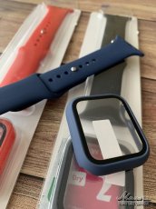 SET silikon řemínek pásek k Apple Watch + kryt se sklem 44mm - 2