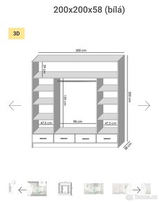 Skříň 2x2 metry bílá - 2