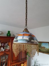 Lustr lampa  velká starožitná ručně malovaná - 2