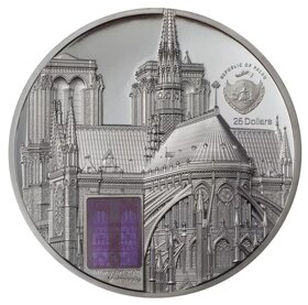 NOTRE DAME DE PARIS Tiffany Art 5 oz  Palau 2021 - 2