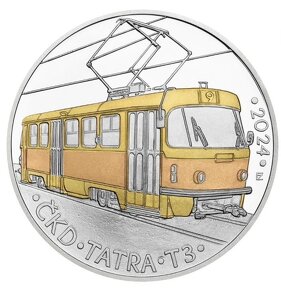 Stříbrná mince ČNB 500 Kč - Tramvaj ČKD Tatra T3 (PROOF) - 2