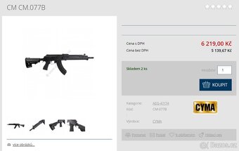 Prodám NOVÉ AK-103 Magpul / Zhukov (CYMA CM.077B) 135 m/s - 3