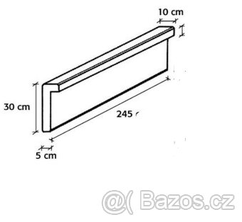 Podhrabová deska s nosem 245cm x 30cm x 5cm/10cm - 3