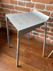 Barová židle celokovová šedá (set - 2ks) - 3