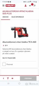 Hilti AKUMULÁTOROVÉ VRTACÍ KLADIVO TE 6-A22 - 3