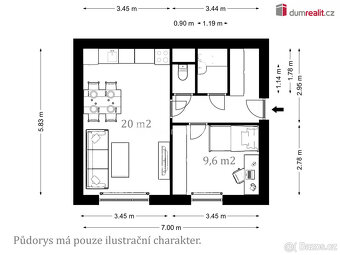 Prodej, byt, 1+1, DV, 40 m2, J. Bendy, sídl. Máj, České Budě - 3