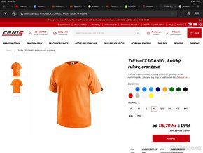 Tričko pánské CXS Petr, vel. L a XL, krátký rukáv, oranžové - 3