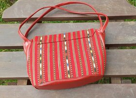 Retro dámská/dívčí kabelka, červená, textilní (70.-80- léta) - 3