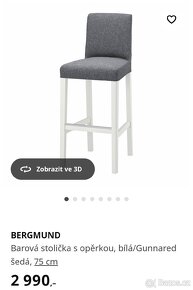 BAROVÁ ŽIDLE IKEA BERGMUND - 3