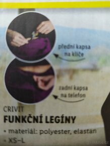 DÁMSKÉ NOVÉ ČERNÉ PRUŽNÉ FUNKČNÍ LEGÍNY CRIVIT VEL.44/46 - 3