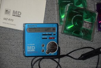 MINIDISC / minidisk recorder SONY MZ-R70, DO,sluch.,MD media - 3