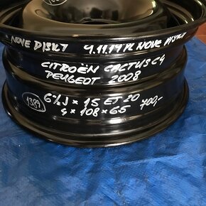 Plech. disky 15" Citroën C4, Peugeot 2008 - 3