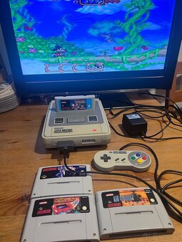 SNES konzole + hry LUFIA + Top Gear + Mickey + Air Cavalry - 3