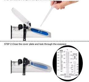 Refraktometr alkohol, cukry,med, auto ap.,nový - 3