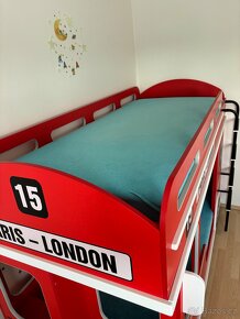 Dětská patrová postel autobus (červená) - 3