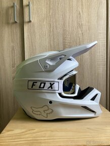 Helma FOX V1 Solid L Matte White + Brýle Fox MX goggle - 3
