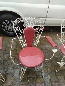 Kovové retro zámecké židle 5 kusů - 3