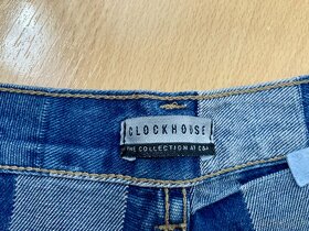 Kostkované džínové šortky zn. Clockhouse vel. 38 - 3