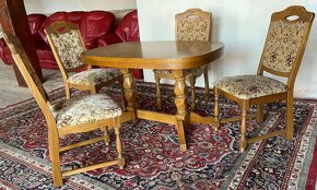 Dubový rustikální jídelní set - stůl + 4 židle,č.2625 - 3