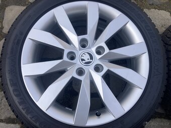 Alu kola ŠKODA OCTAVIA III 5x112 zimní DUNLOP 205/50R17 99% - 3