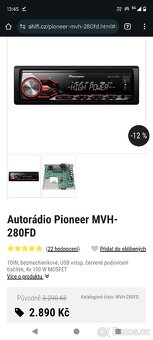 Autorádio Pioneer  mvh-280fd v záruce - 3