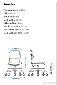 Dětská otočná židle Vimund IKEA/rostoucí/ - 3