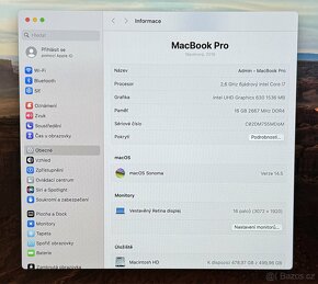 MacBook Pro 16” 2019 CTO /16GB RAM/I7/512GB SSD/Záruka - 3