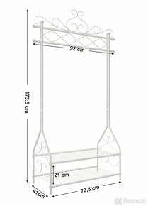 Kovový regál/věšák na šaty. - 3