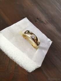 Zlatý prstýnek se zirkony zlato prsten 14K - 3