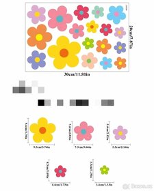 KVĚTINKY BAREVNÉ - interiérová samolepka - 3